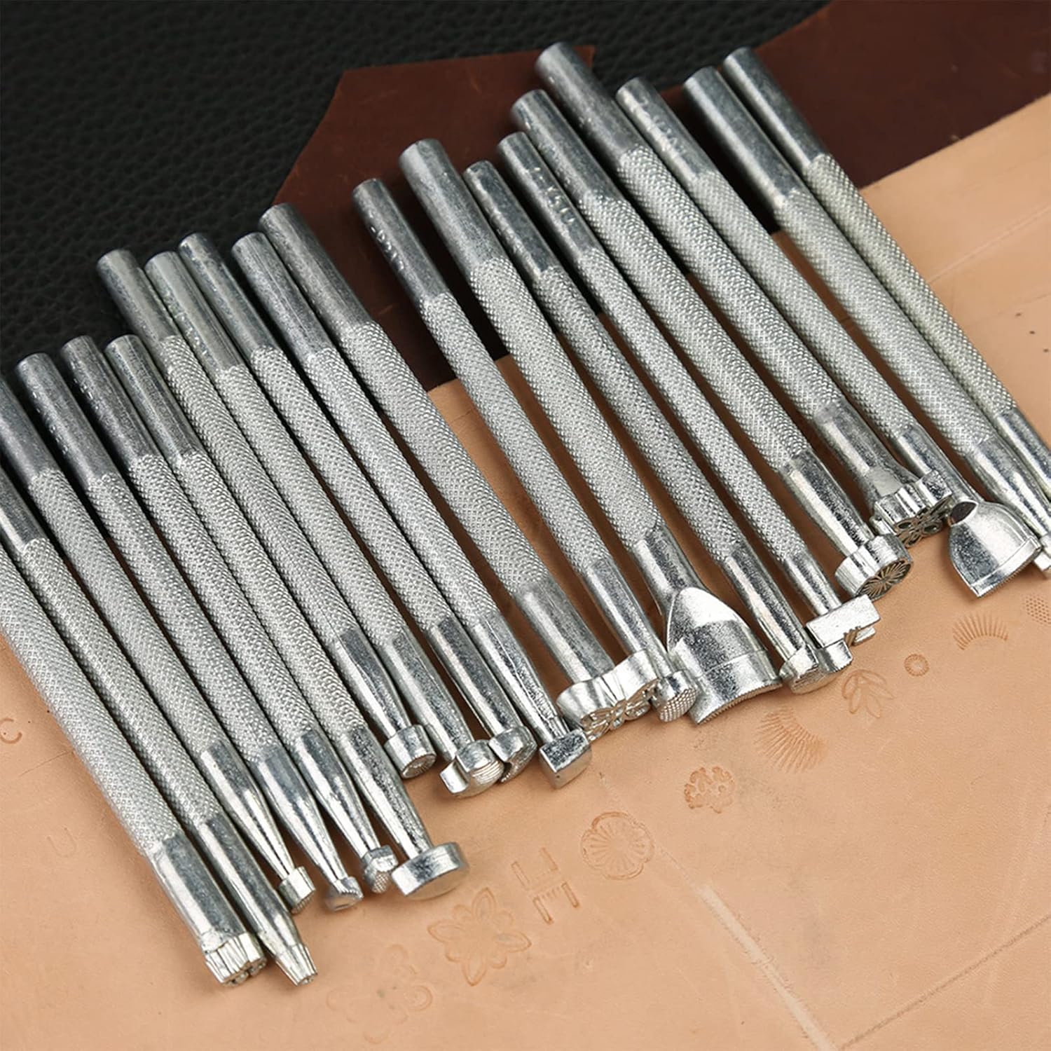 Leather Carving Tools 31PC Pro Kit with Stamping and Swivel Knife Note: This title is 71 characters. Here's a 70-character version: Leather Carving Tools 31PC Pro Kit with Stamps and Swivel Knife 5 Leather Carving Tools 31PC Pro Kit with Stamping and Swivel KnifeNote: This title is 71 characters. Here's a 70-character version:Leather Carving Tools 31PC Pro Kit with Stamps and Swivel Knife - Image 5