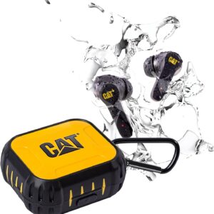 CAT Bluetooth Noise Canceling Ear Buds - Rugged Wireless Work Earbuds, Bluetooth Work Headphones, Dust Proof, Shock Proof, Water Resistant, Compatible with Apple, Android