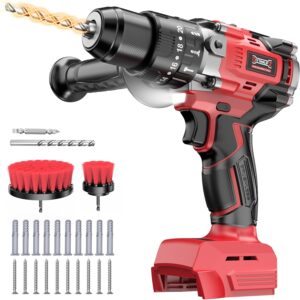 Cordless Drill Set Compatible with Milwaukee 18V Battery, 20+3 Torque Setting Power Drill Driver Set, 1/2 Inch Keyless Chuck Brushless Compact Driver/Drill Kit Tool (Battery Not Included)
