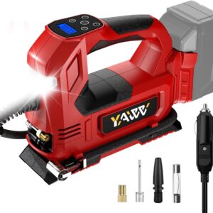 Cordless Tire Inflator Air Compressor for Milwaukee M18 Battery, 160PSI Portable LED Light Handheld Air Pump with Digital Pressure Gauge for Cars Motorcycles Bikes Sport Balls(Battery Not Included)