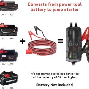 Milwaukee M18 Battery Jump Starter Cables – 8AWG 5.9ft Auto Booster Adapter
