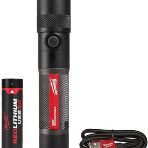 Milwaukee Rechargeable 1100 Lumen LED Flashlight, Battery Powered, Twist Focus