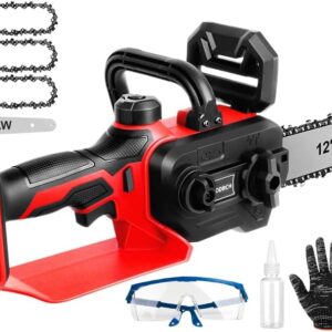 Mini Chainsaw Cordless Compatible for Milwaukee M18 18V Battery (Without Battery) 12 Inch Handheld Brushless Electric Chainsaw with Auto Oiler & Security Lock, for Wood, Trees Cutting (Tool Only)