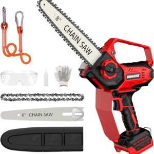 Mini Chainsaw for Miwaukee M18 Battery, 8-Inch and 6-Inch 2-IN-1 Cordless Electric Chain saw with Brushless Motor and Auto-Oiler, 800W Top Handle Chainsaw for Tree Pruning Wood Cutting(No Battery)