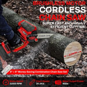 Mini Chainsaw 8/6″ Cordless Electric Pruning Saw M18 Battery Compatible