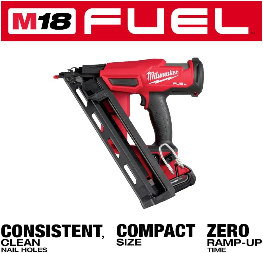 Milwaukee M18 FUEL 15GA Brushless Cordless Angled Finish Nailer Kit 3 Milwaukee M18 FUEL 15GA Brushless Cordless Angled Finish Nailer Kit - Image 3