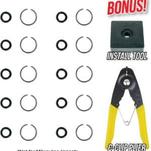 3/8″ Impact Wrench Socket Retainer Ring 10 Sets with Install Tool