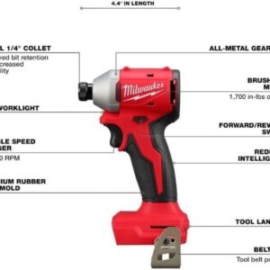 Milwaukee M18 Brushless Compact Impact Driver 1/4 Hex Cordless