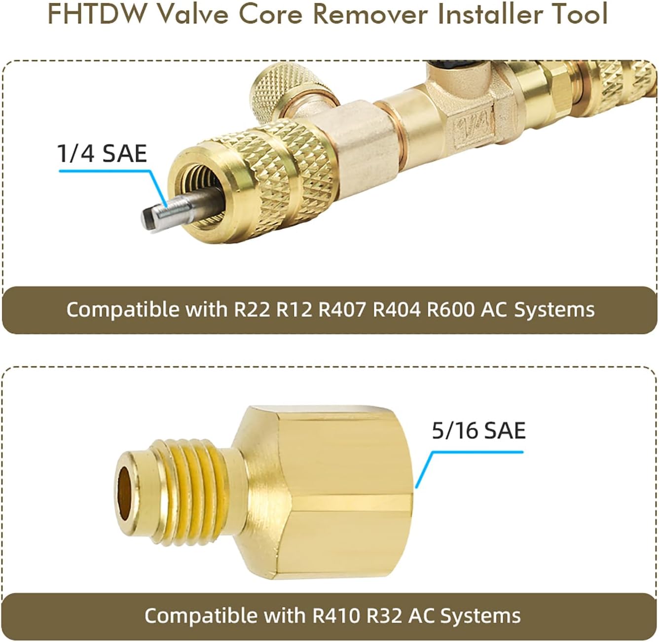 Valve Core Remover HVAC Service Wrench Set with R410A Adapters Set B 5 Valve Core Remover HVAC Service Wrench Set with R410A Adapters
Set B - Image 5