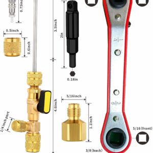 20PC HVAC Valve Core Removal Tool Kit 1/4 5/16 SAE Teflon Seal