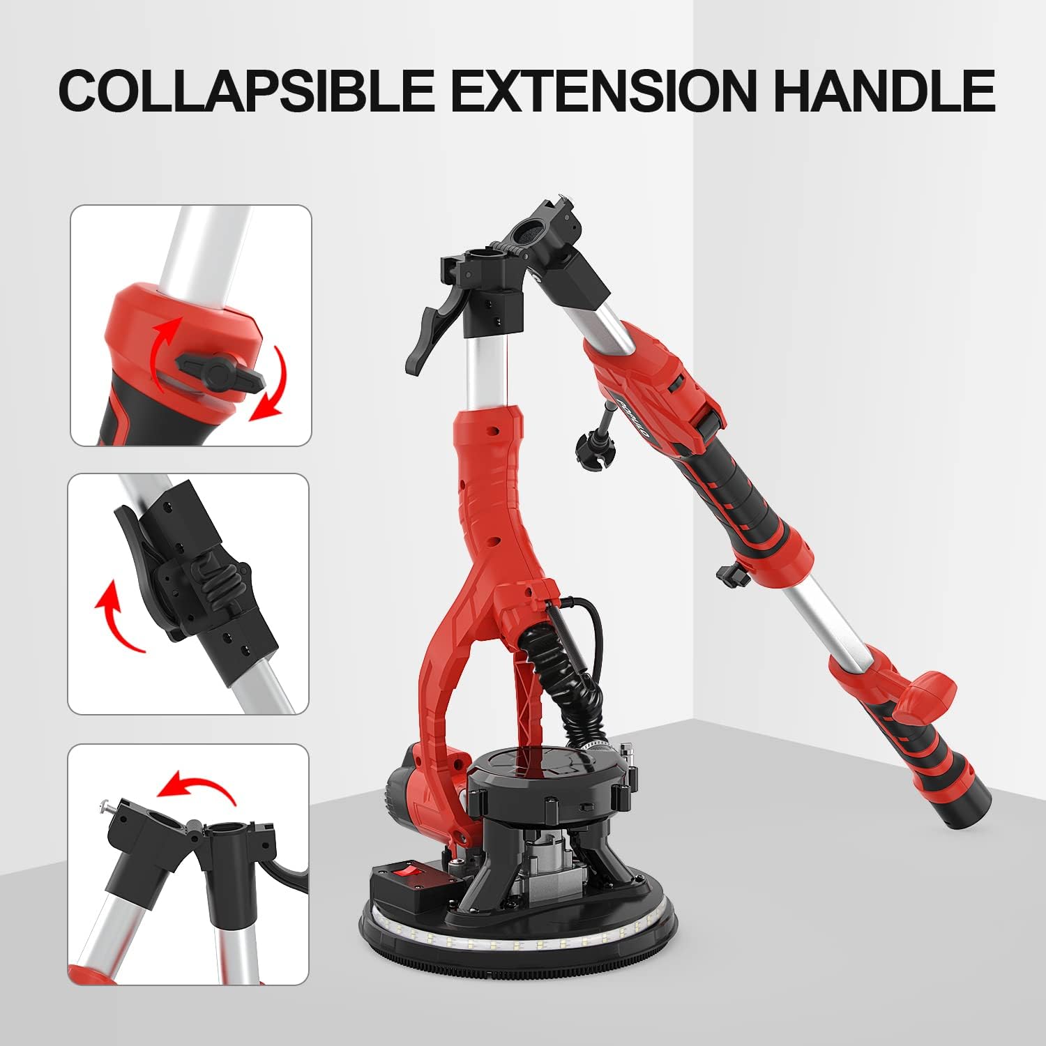 POPULO 810W Electric Drywall Sander 6 Speed LED Vacuum Wall Tool 3 POPULO 810W Electric Drywall Sander 6 Speed LED Vacuum Wall Tool - Image 3
