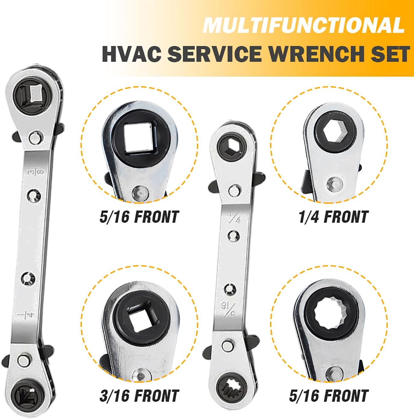 Valve Core Remover HVAC Service Wrench Set with R410A Adapters Set B 3 Valve Core Remover HVAC Service Wrench Set with R410A Adapters
Set B - Image 3