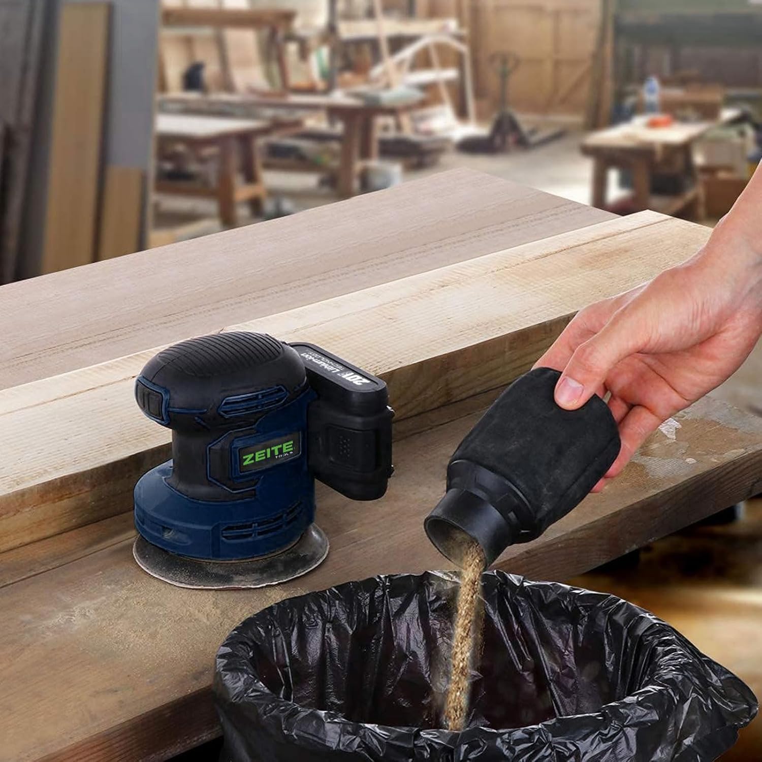 ZEITE 20V Cordless Orbital Sander 5" Variable Speed Wood Polish Kit 6 ZEITE 20V Cordless Orbital Sander 5" Variable Speed Wood Polish Kit - Image 6