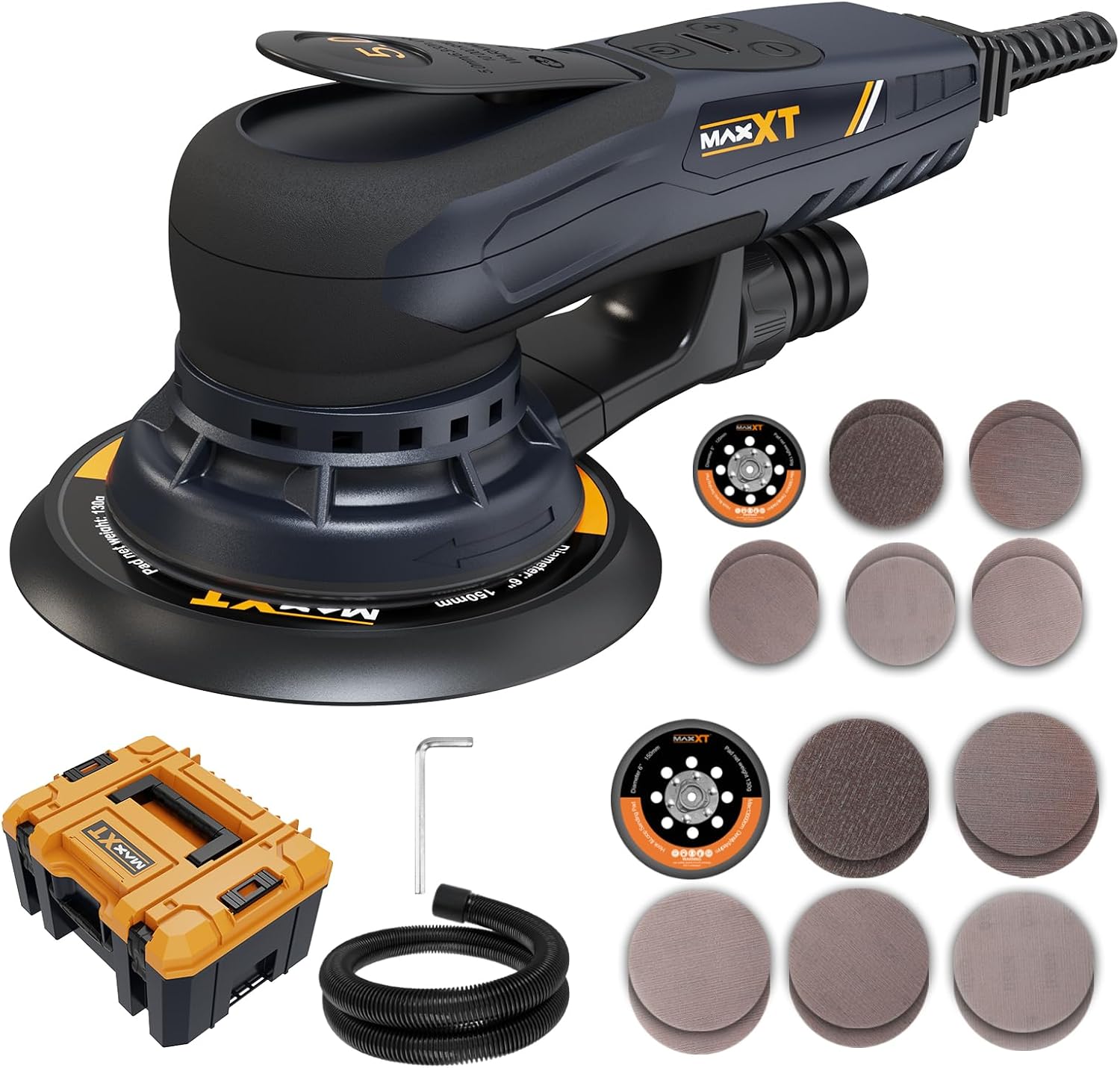 MAXXT 5mm Brushless Orbital Sander Variable Speed 5-6 Inch Pads 1 sander tool orbital
