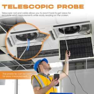 Hotwire Anemometer CFM Wind Speed Meter HVAC Air Flow Temp Gauge
=======