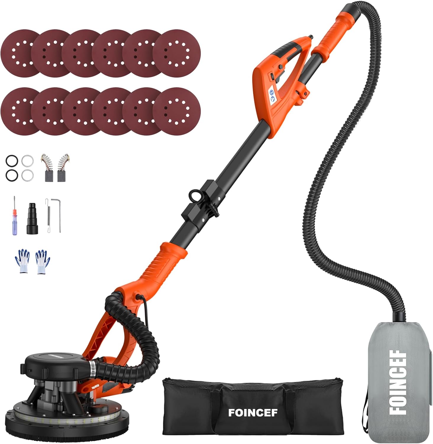 950W Drywall Sander 7-Speed Dustless Vacuum LED Light 8-Amp 1 sander tool with vacuum connector