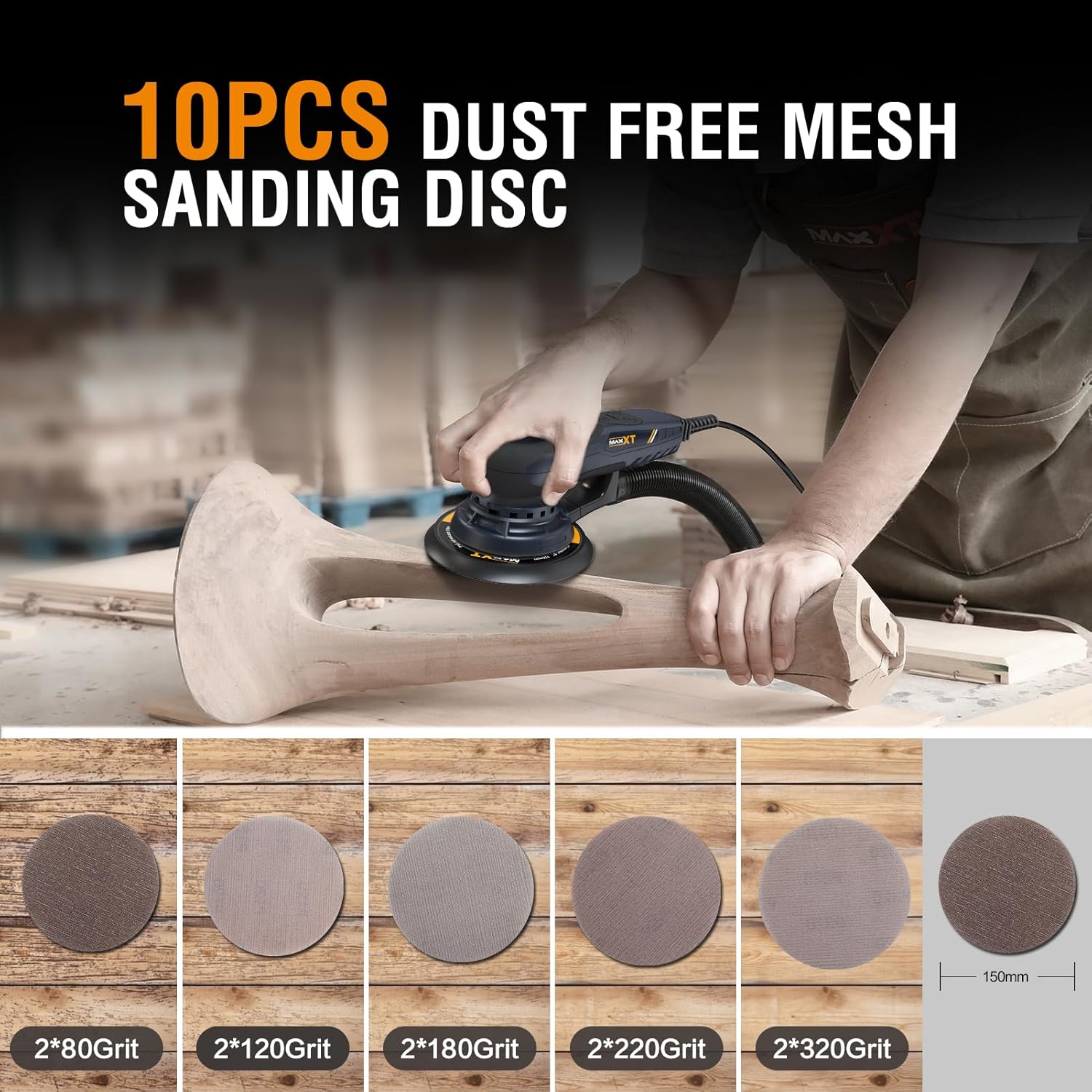 MAXXT 5mm Brushless Orbital Sander Variable Speed 5-6 Inch Pads 7 MAXXT 5mm Brushless Orbital Sander Variable Speed 5-6 Inch Pads - Image 7