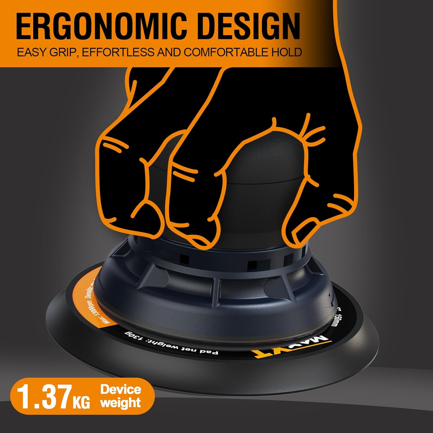 MAXXT 5mm Brushless Orbital Sander Variable Speed 5-6 Inch Pads 5 MAXXT 5mm Brushless Orbital Sander Variable Speed 5-6 Inch Pads - Image 5