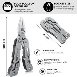 14-in-1 Multitool Pliers Pocket Knife for Camping Survival Gifts