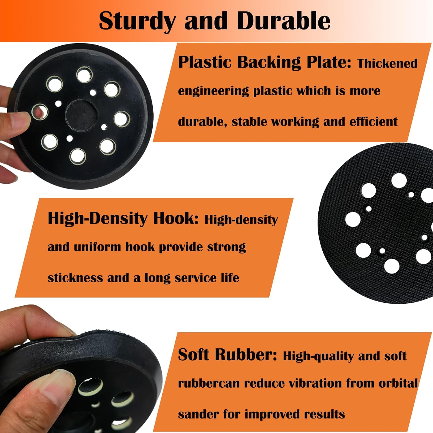 5" Sanding Pad for Ridgid R2600 R2601 8-Hole Hard Backing 3 5" Sanding Pad for Ridgid R2600 R2601 8-Hole Hard Backing - Image 3