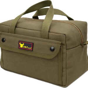 Waxed Canvas All Purpose Military Style Duffle Bag, Water-Resistant, Adjustable Strap, Fully Lined, Double Zipper Closure, heavy Duty, Olive Green