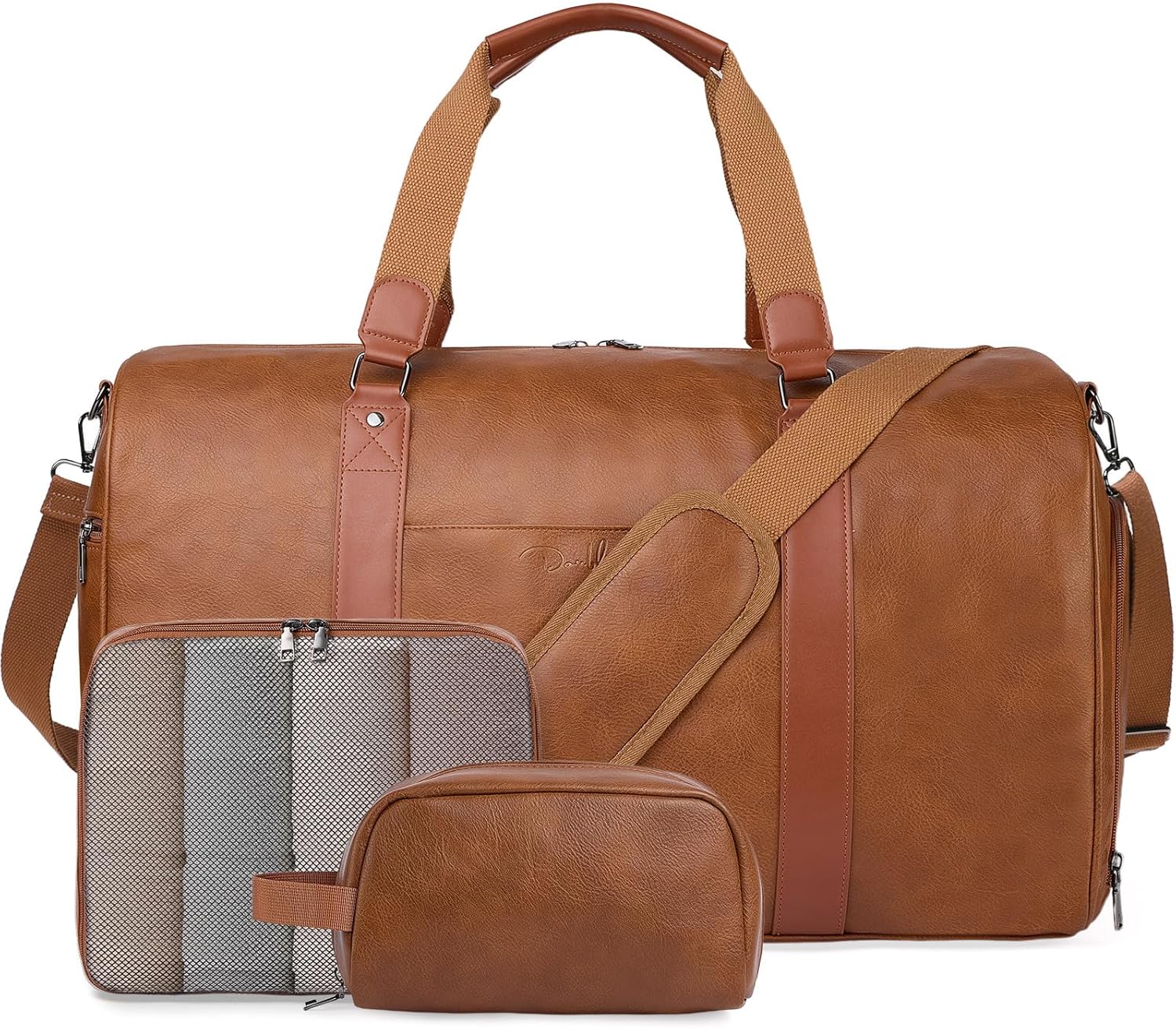 Large Leather Duffle Bag with Shoe Compartment Carry On Travel 10 Large Leather Duffle Bag with Shoe Compartment Carry On Travel - Image 10