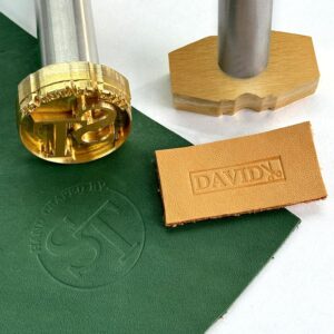XRLSG Custom Leather Brass Embossing Stamp with Logo Text Hammer Press Leathercrafting Tool Gift for Leather Craftsman Dad Husband Boyfriend