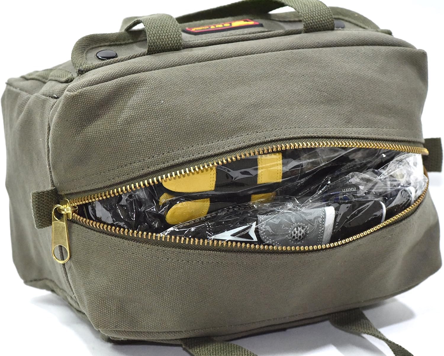 Olive Green Waxed Canvas Military Duffle Bag Water Resistant 2 Olive Green Waxed Canvas Military Duffle Bag Water Resistant - Image 2