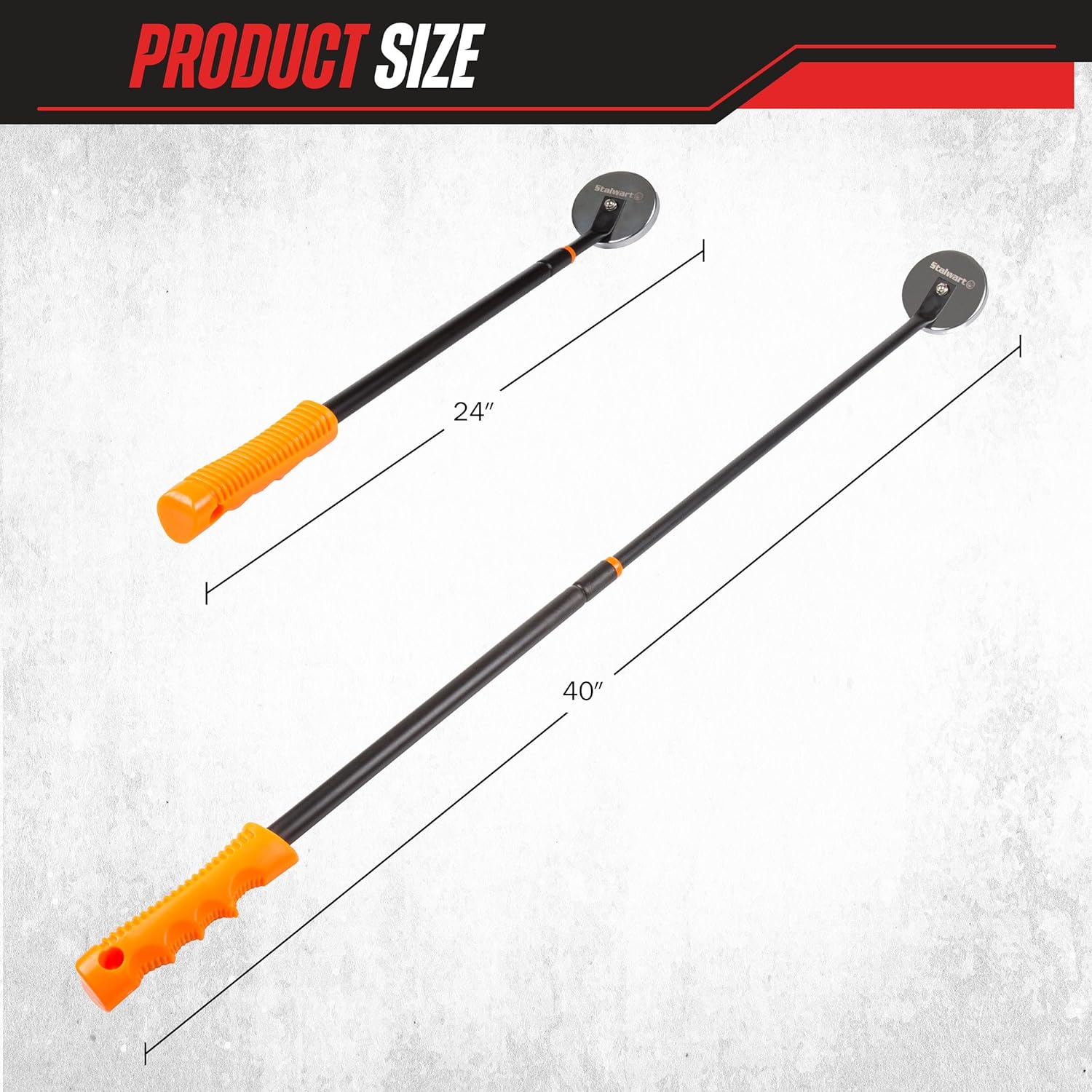 Stalwart 40 Inch Telescoping Magnetic Pickup Tool 50lb Orange 2 Stalwart 40 Inch Telescoping Magnetic Pickup Tool 50lb Orange - Image 2