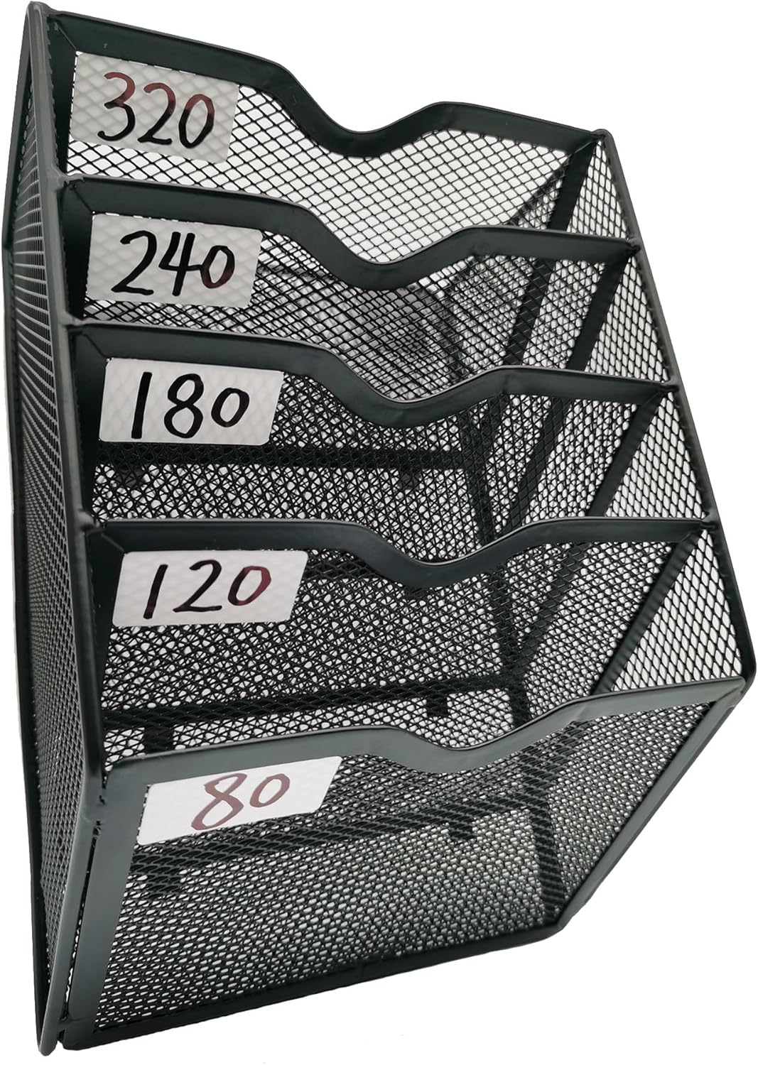 5-Tier Metal Sandpaper Organizer Wall Mount Rack for Sanding Discs 3 5-Tier Metal Sandpaper Organizer Wall Mount Rack for Sanding Discs - Image 3