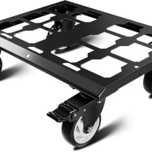Heavy Duty Tool Box Dolly Compatible with Mil.Waukee Packout Toolboxes, Thickened Carbon Steel Frame and Larger Wheels with Brake System, No Drilling Required, Load-Bearing Capacity Up to 200lb