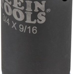Klein Tools 66031 3-in-1 Slotted Impact Socket, 12-Point Deep Sockets, Coaxial Spring Loaded, 3/4 and 9/16-Inch Hex Sizes, 1/2-Inch Drive