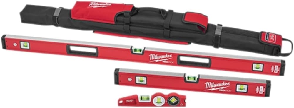 Milwaukee REDSTICK Non-Magnetic Level Set Precision Starter Kit 1 Milwaukee Electric - REDSTICK Starter Level Set Non-Magnetic