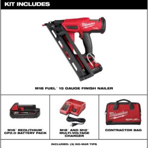Milwaukee M18 FUEL 15GA Brushless Cordless Angled Finish Nailer Kit