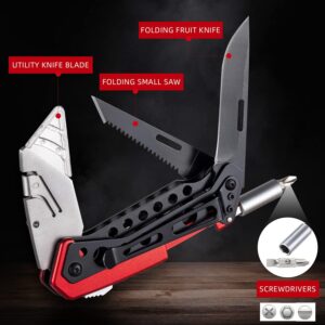 EDC Folding Utility Knife 5-in-1 Multi-Tool Box Cutter with Blades