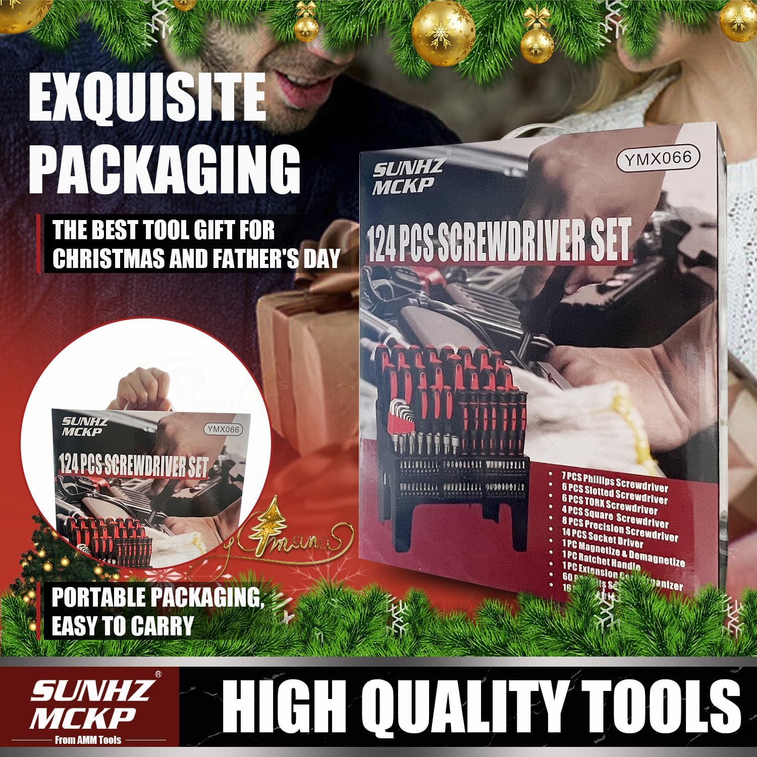 124PC Magnetic Screwdriver Set with Ratchet and Storage Rack 6 124PC Magnetic Screwdriver Set with Ratchet and Storage Rack - Image 6