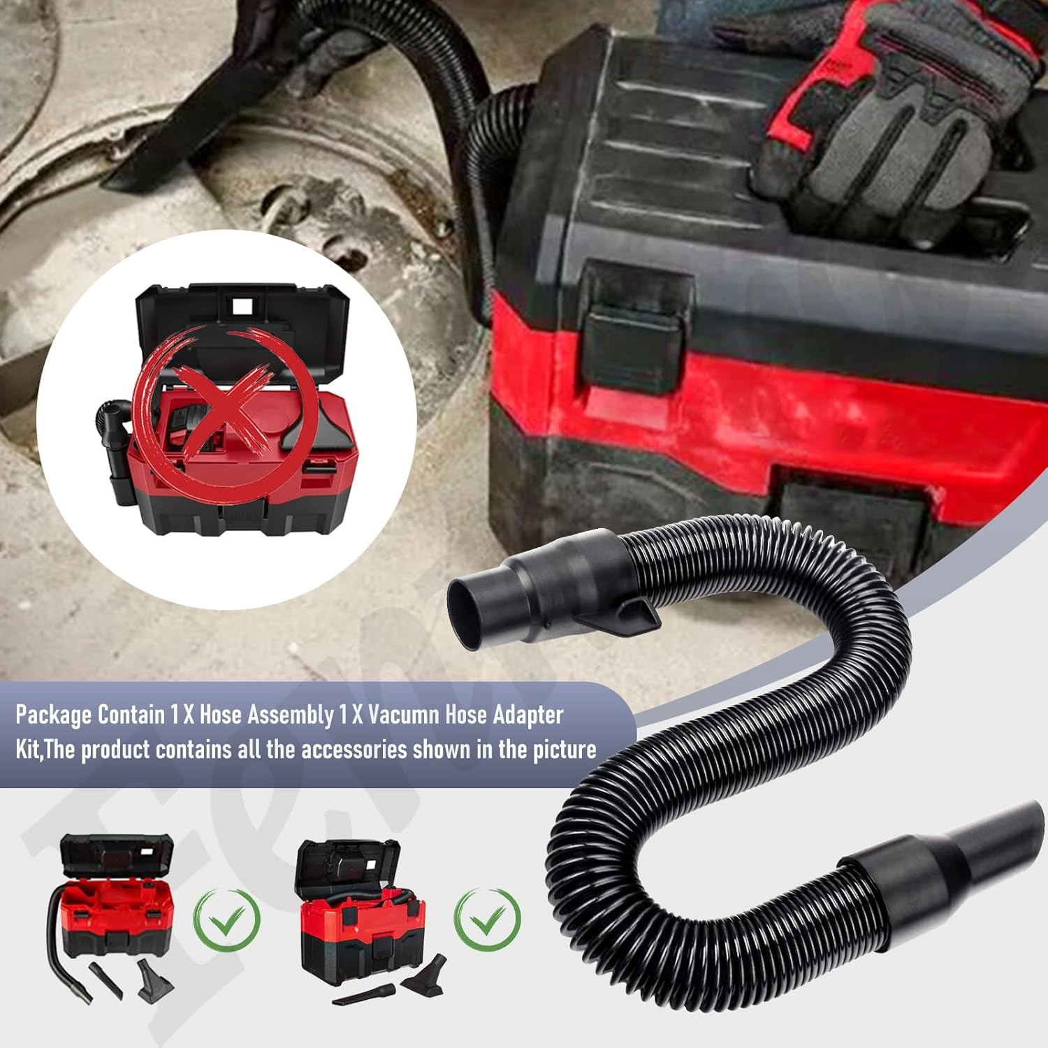 Fennoral Hose Assembly Kit for Milwaukee M18 Packout Vacuum 0970-20 5 Fennoral Hose Assembly Kit for Milwaukee M18 Packout Vacuum 0970-20 - Image 5