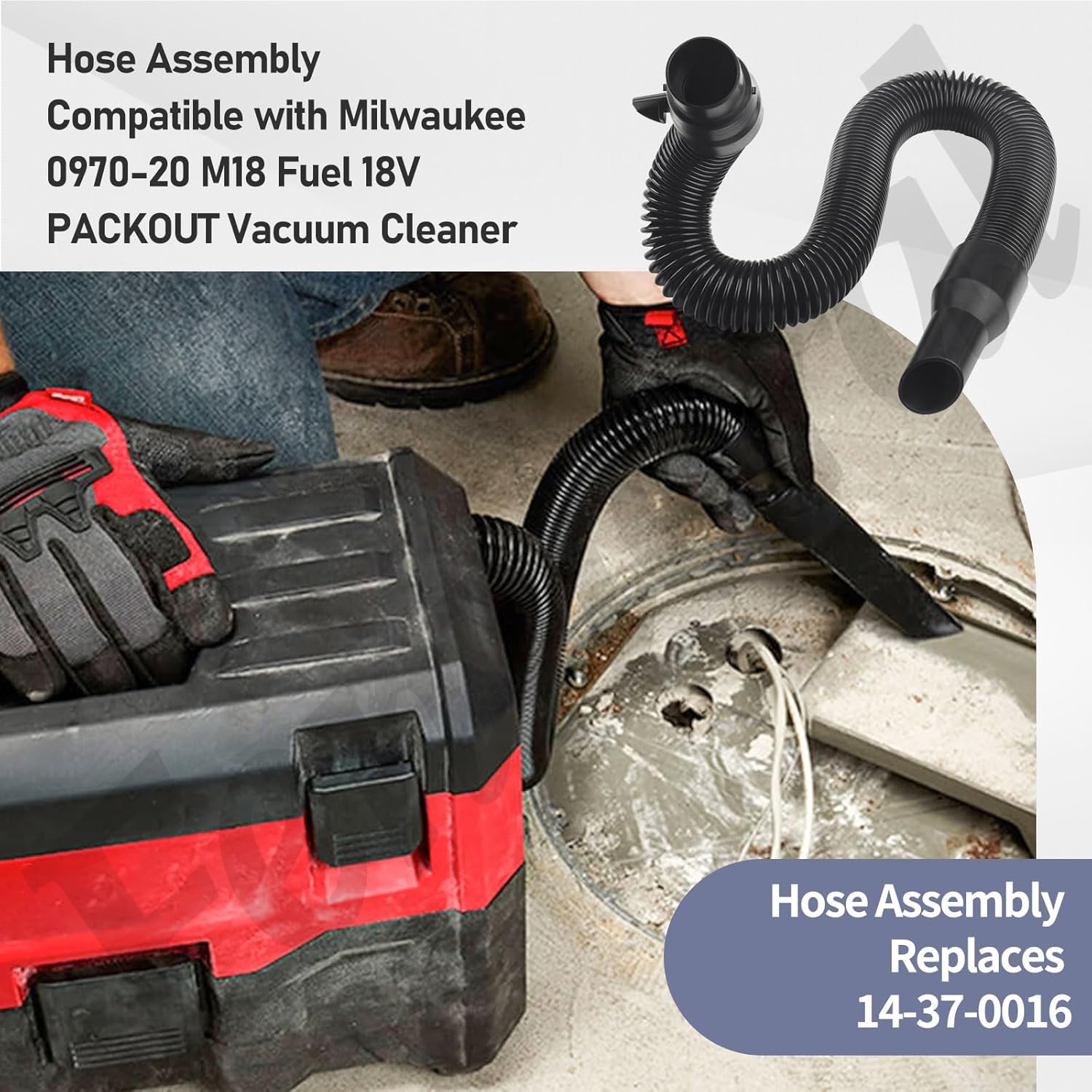 Fennoral Hose Assembly Kit for Milwaukee M18 Packout Vacuum 0970-20 6 Fennoral Hose Assembly Kit for Milwaukee M18 Packout Vacuum 0970-20 - Image 6
