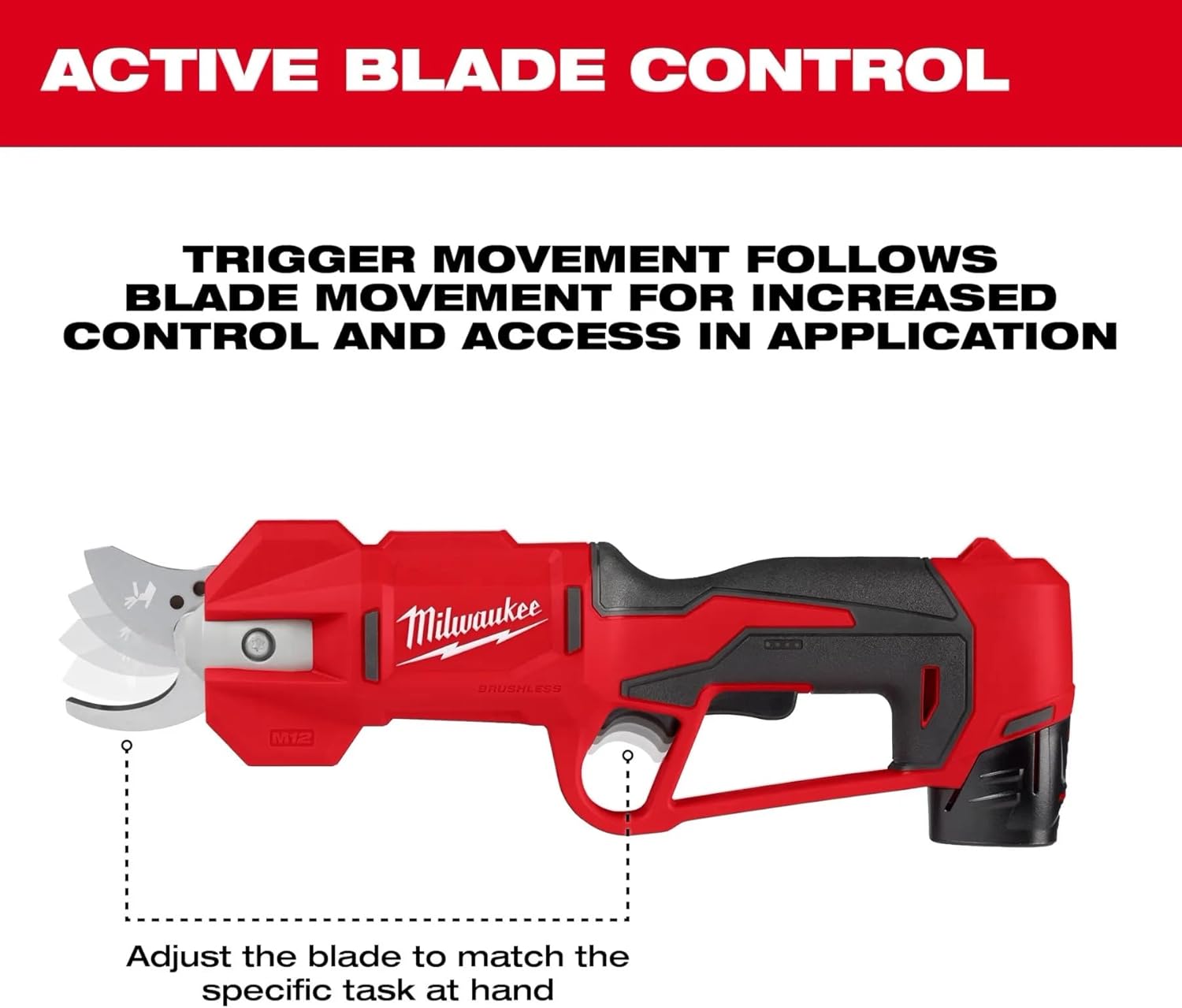 Milwaukee M12 Brushless Cordless Electric Pruning Shears Kit 6 Milwaukee M12 Brushless Cordless Electric Pruning Shears Kit - Image 6