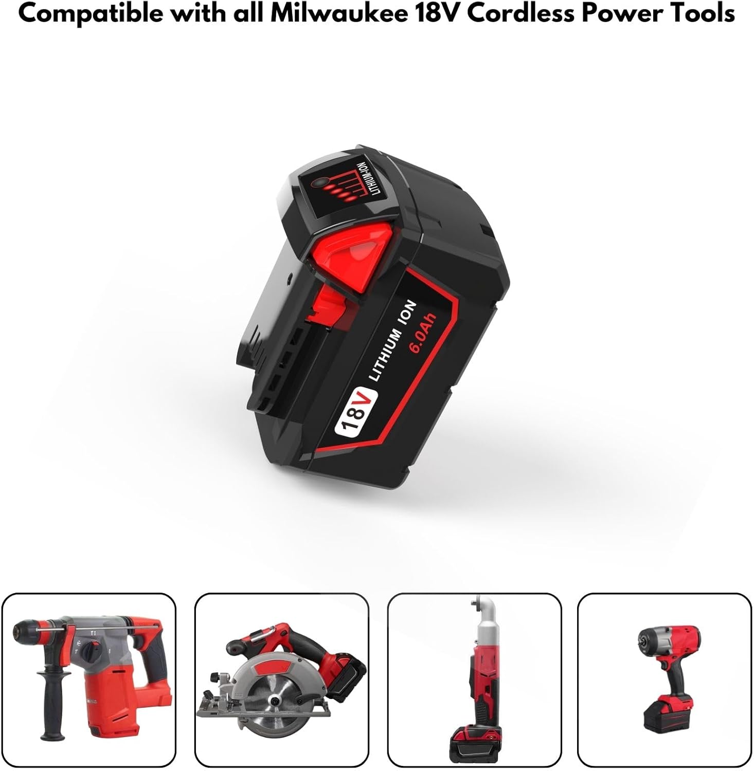 Milwaukee M18 6.0Ah Battery and Charger Combo 18V Lithium Kit 6 Milwaukee M18 6.0Ah Battery and Charger Combo 18V Lithium Kit - Image 6