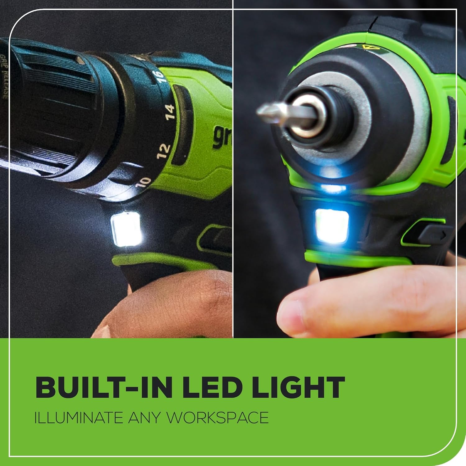 Greenworks 24V Brushless Drill Impact Driver Combo Kit 2 Batteries 8 Greenworks 24V Brushless Drill Impact Driver Combo Kit 2 Batteries - Image 8