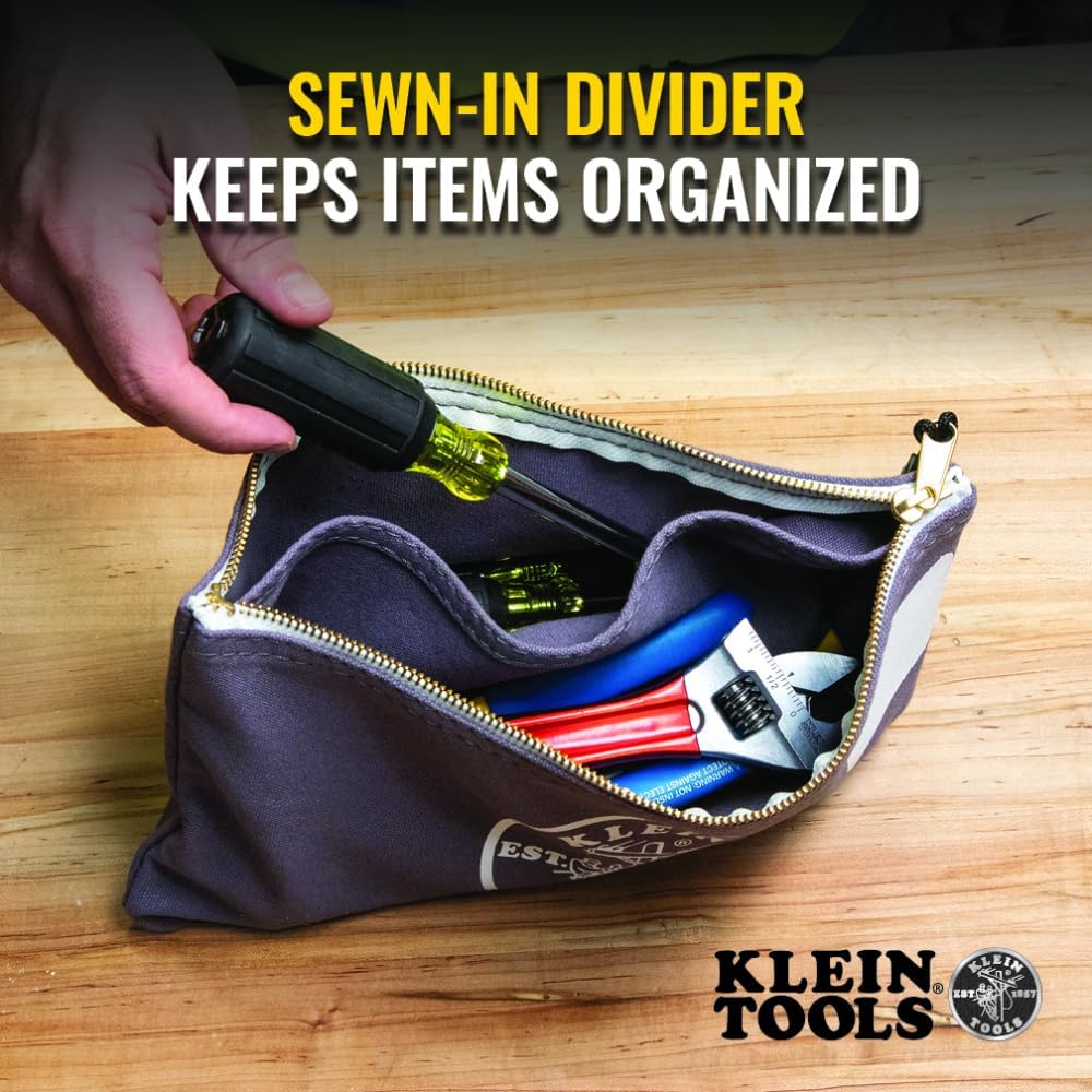 Klein Tools 55578 Heavy Duty Canvas Tool Organizer Bag 7x12.5" 4 Klein Tools 55578 Heavy Duty Canvas Tool Organizer Bag 7x12.5" - Image 4