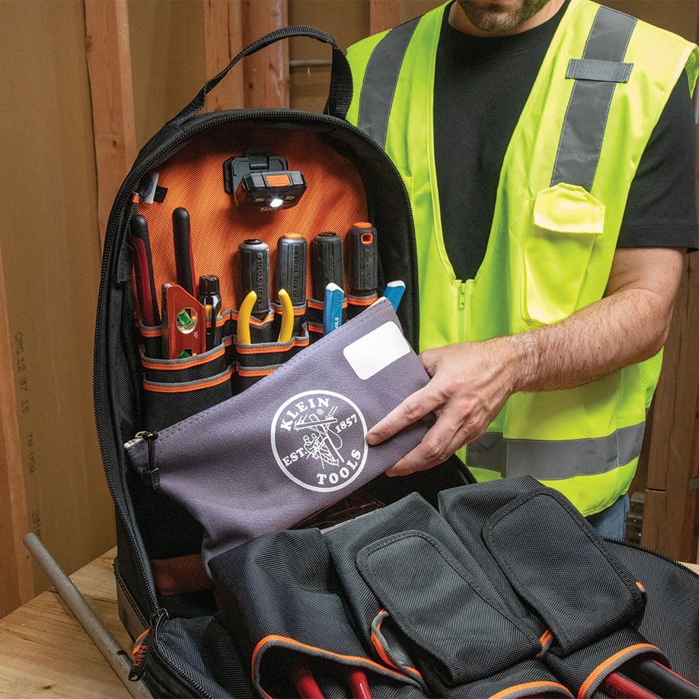 Klein Tools 55578 Heavy Duty Canvas Tool Organizer Bag 7x12.5" 9 Klein Tools 55578 Heavy Duty Canvas Tool Organizer Bag 7x12.5" - Image 9