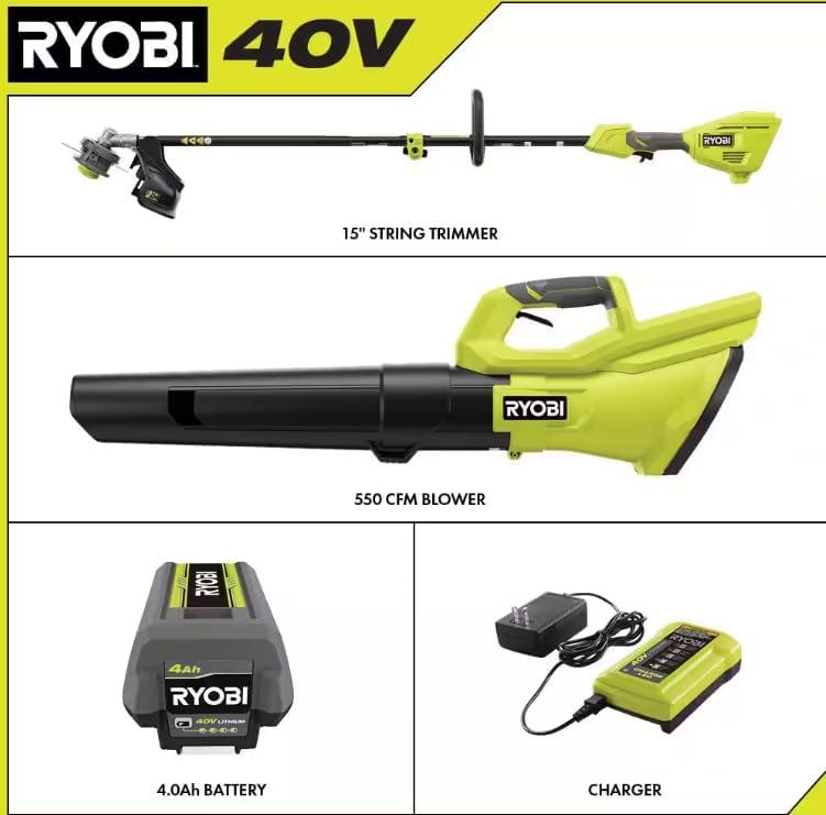 RYOBI 40V Trimmer & Blower Combo: Power Meets Versatility 2 RYOBI 40V Trimmer & Blower Combo: Power Meets Versatility - Image 2