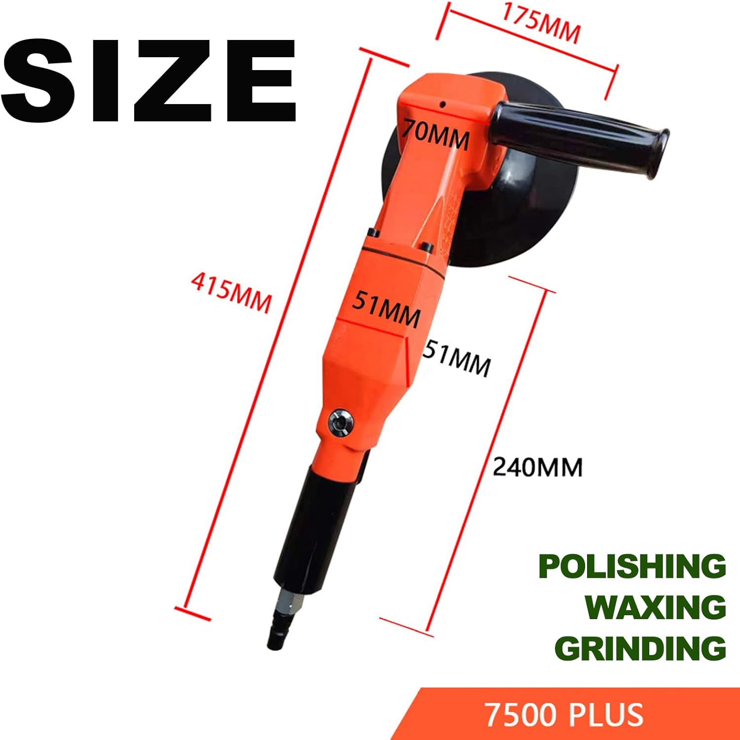 7" Pneumatic Air Sander Polisher 4500RPM Heavy Duty Angle Grinder 6 7" Pneumatic Air Sander Polisher 4500RPM Heavy Duty Angle Grinder - Image 6