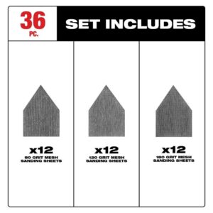 Milwaukee M12 Aluminum Oxide Sanding Sheets Assorted Grit 3.75″
