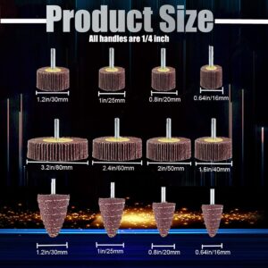 12pc Flap Wheel Sander Set 80 Grit 1/4 Shank for Drill Grinder