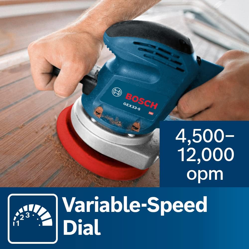 BOSCH GEX33-5N 5 Inch Random Orbit Sander Polisher Multi-Hole 7 BOSCH GEX33-5N 5 Inch Random Orbit Sander Polisher Multi-Hole - Image 7