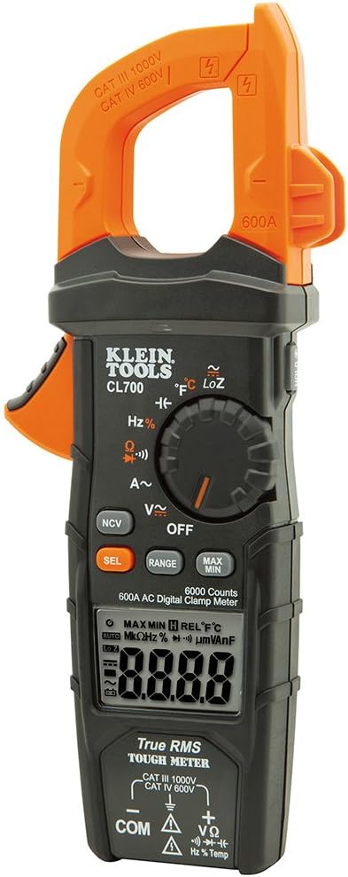 Klein Tools CL700 600A Auto-Ranging TRMS Digital Clamp Meter 1000V 1 hvac tools and meter