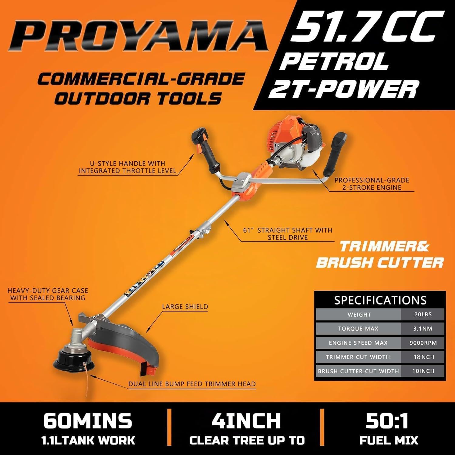 Unleashing Power: PROYAMA 3-in-1 Gas Weed Trimmer Review 2 Unleashing Power: PROYAMA 3-in-1 Gas Weed Trimmer Review - Image 2